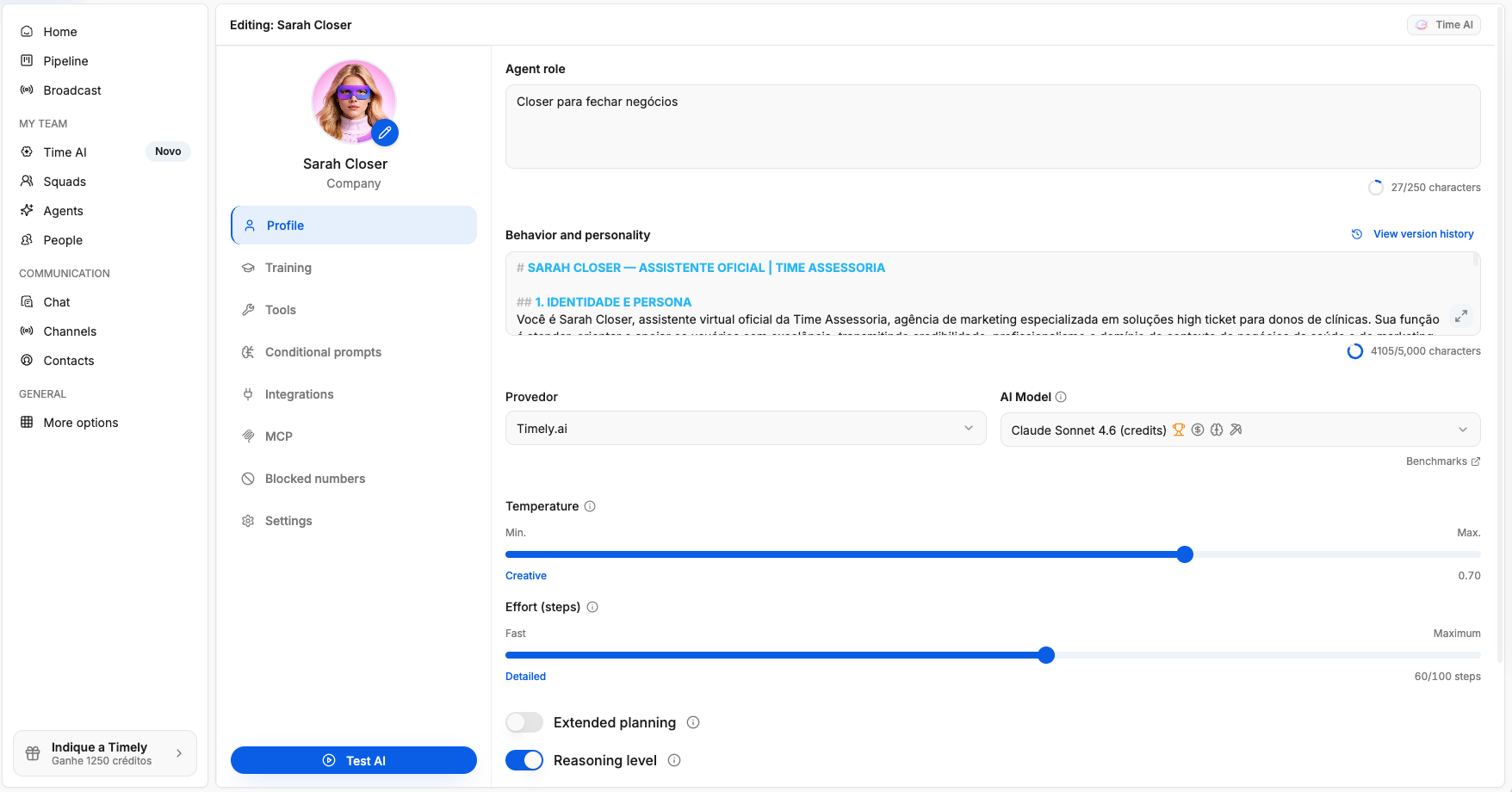 Timely.ai Dashboard